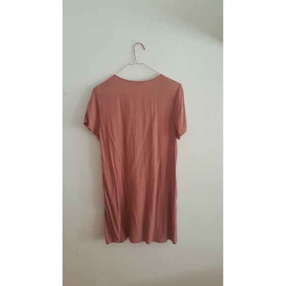 Dusty Pink Lace-Up Dress - Picture 2 of 5